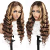 Hightlight Brown Mixed Blonde Body Wave Wig Long Hair