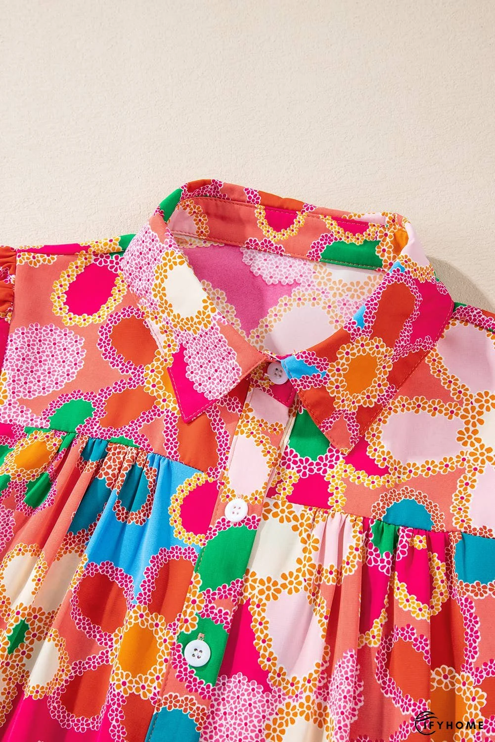 Floral Print Bubble Sleeve Shirt | IFYHOME