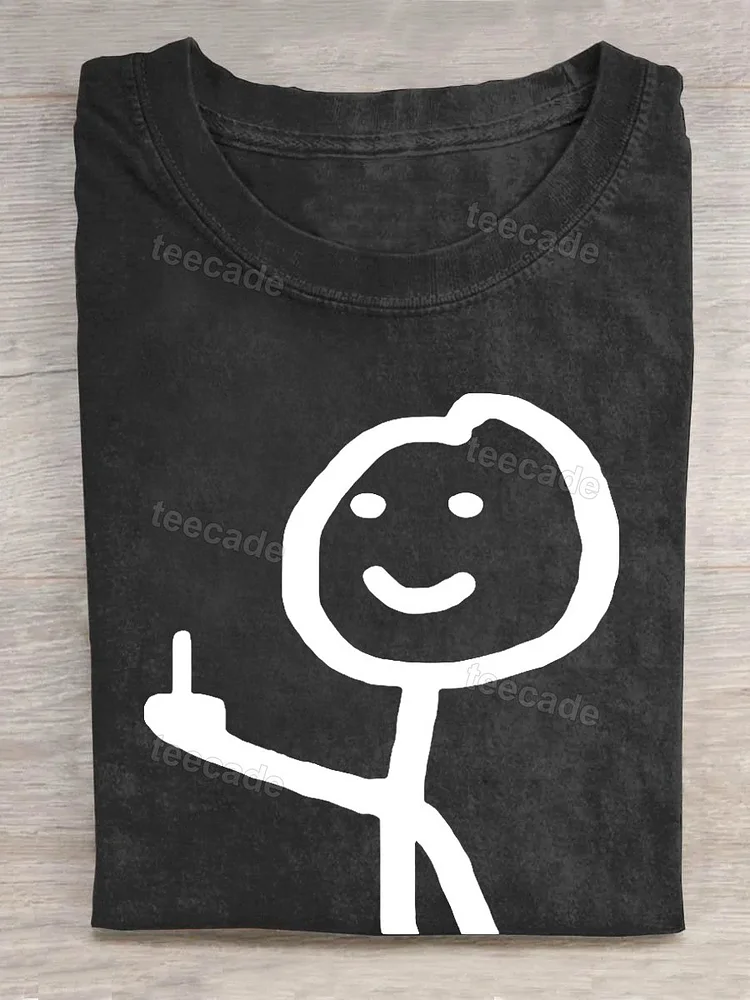 Teecade Teecade Stickman Giving Middle Finger-1 T-shirt