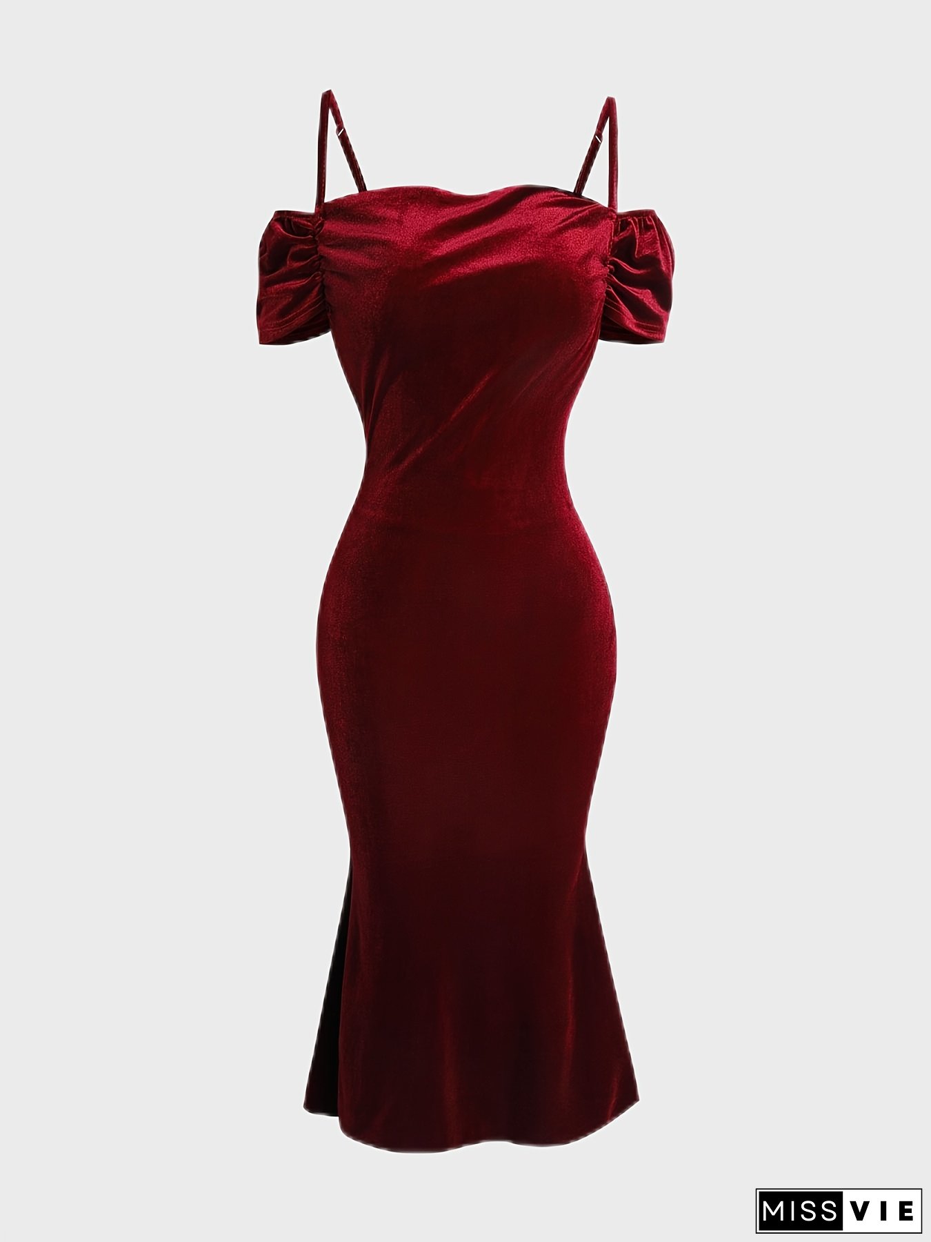 Stylish Sheath Dress Strapless Off-Shoulder Mermaid Gown Party Dress Valentine's Day Dress Sexy Halter Dress