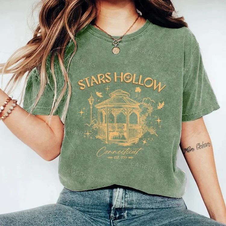 Eagerlys Stars Hollow Connecticut Casual T-shirt Eagerlys