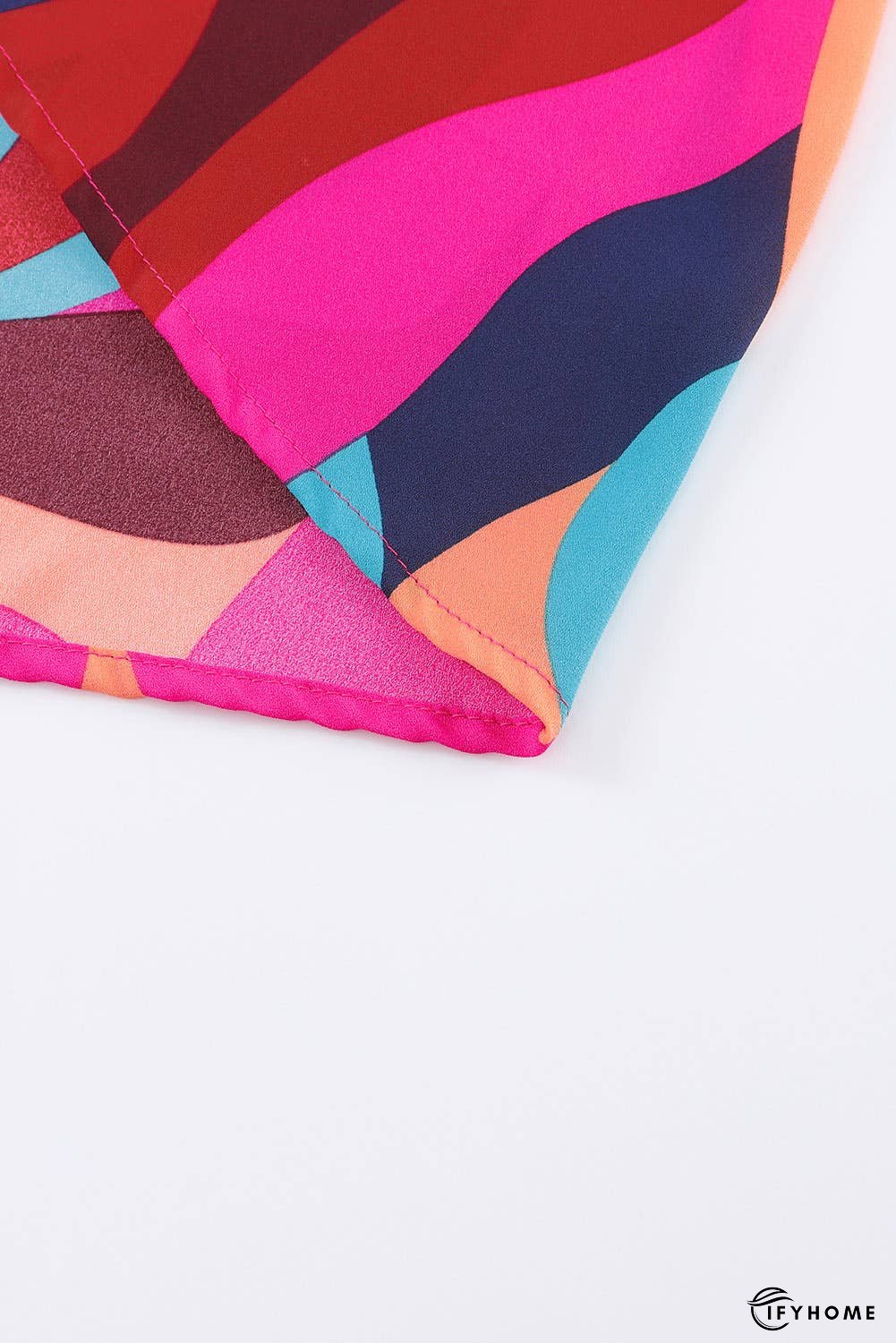 Abstract Printed Belted Puff Sleeve Mini Dress | IFYHOME