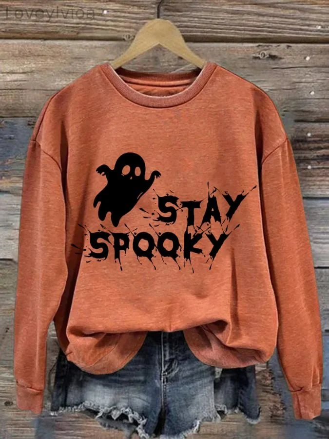 Stay Spooky Crew Neck Long Sleeve Sweatshirt