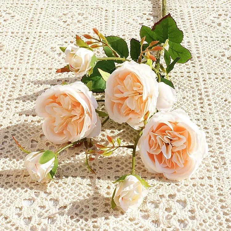 6-headed Austin Roses, High Quality Artificial Silk Rose.