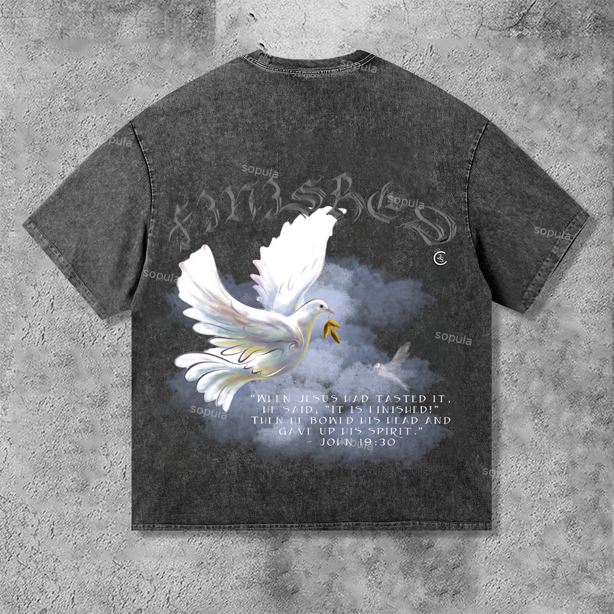 Sopula Vintage White Dove Print Washed T-Shirt - Sopula｜Premium Graphic Tees & Graphic Clothing