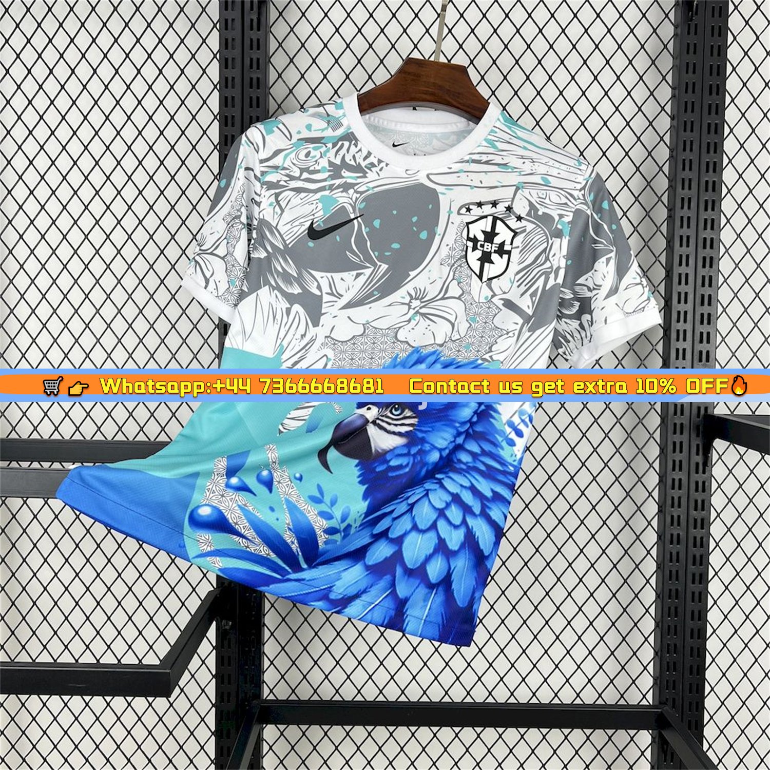 Brazil 2025 Blue Macaw Special Edition White Jersey - Fans Version
