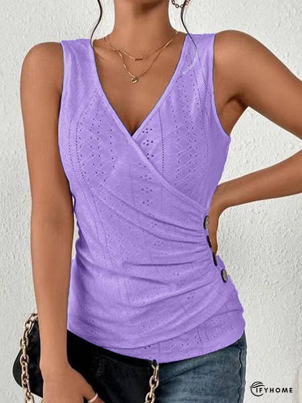 Skinny Sleeveless Solid Color Deep V-Neck Vest Top | IFYHOME