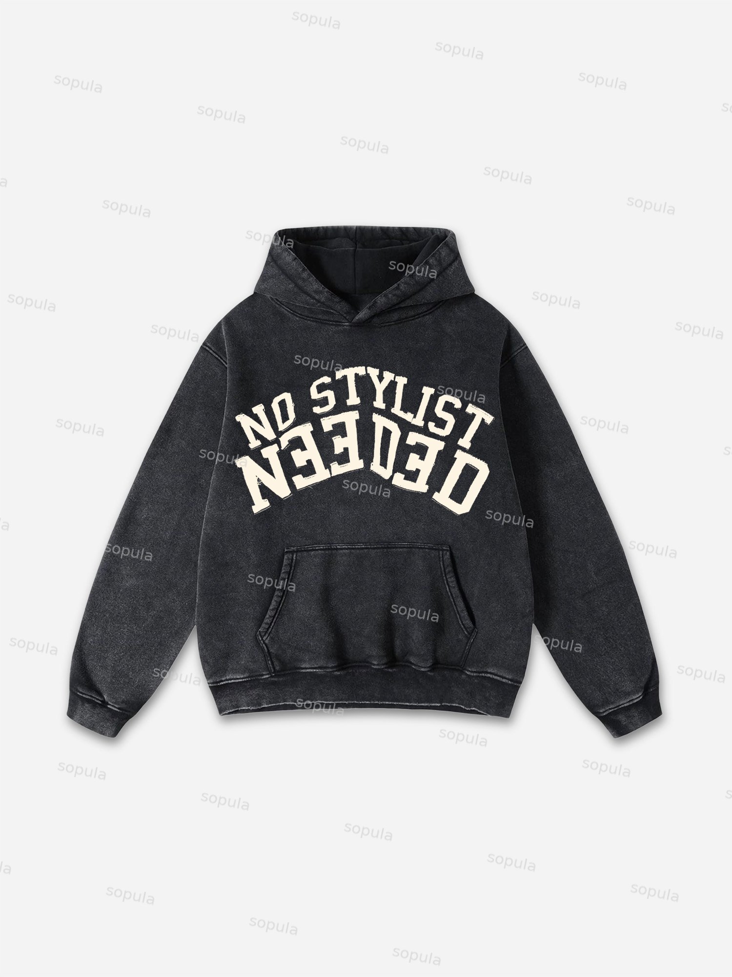 Sopula Vintage Hollywood Hideout Graphic Acid Washed Oversized Hoodie - Sopula｜Premium Graphic Tees & Graphic Clothing