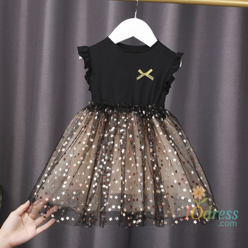 IO Dress 1pcs Summer Cotton Girls Tutu Dress Baby Infant Short Sleeved Star Mesh Skirt Kid Cute Princess Clothes Children Fashion Dress IO Dress