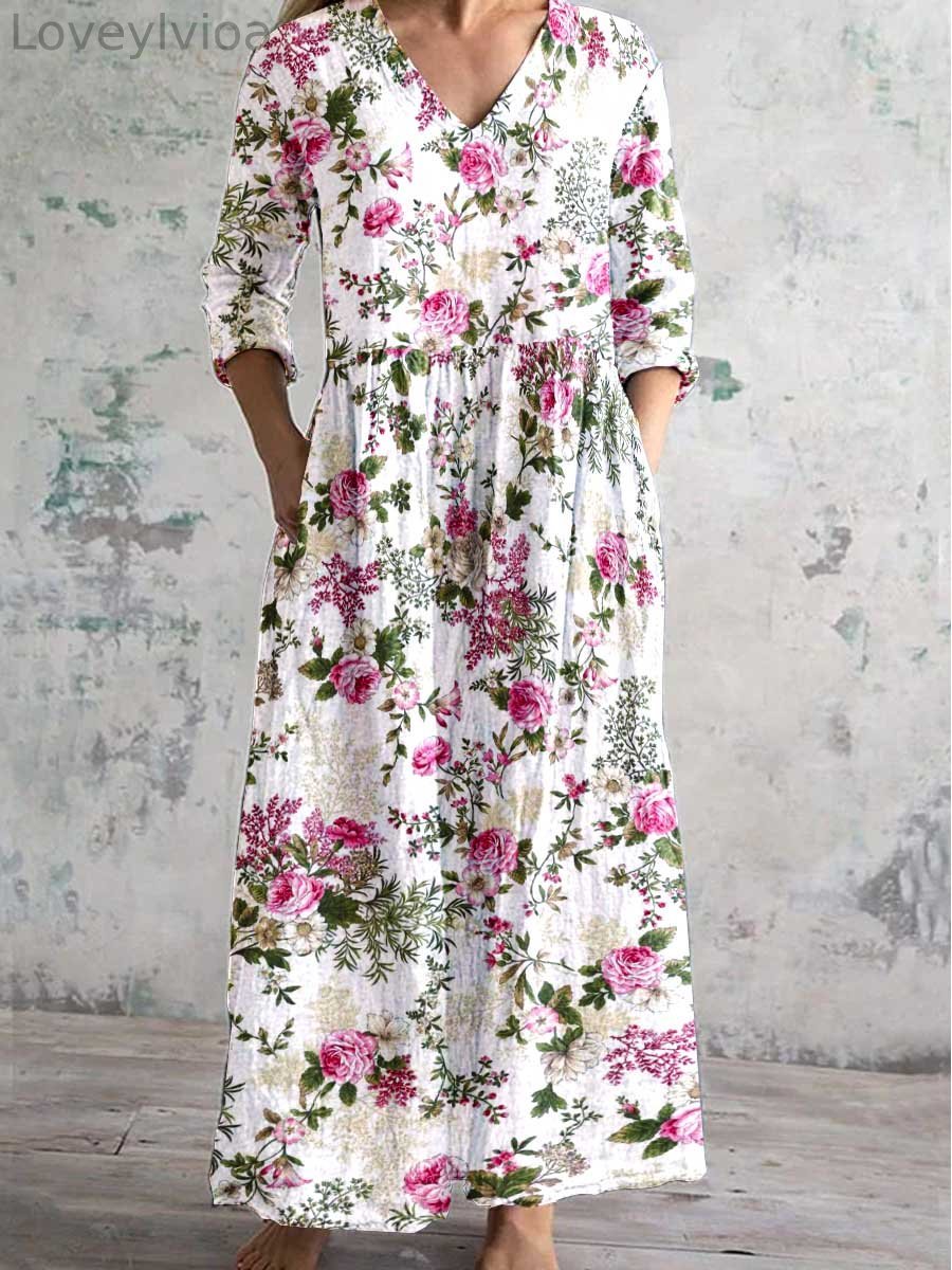 Printed Cotton And Linen Dress main image 0