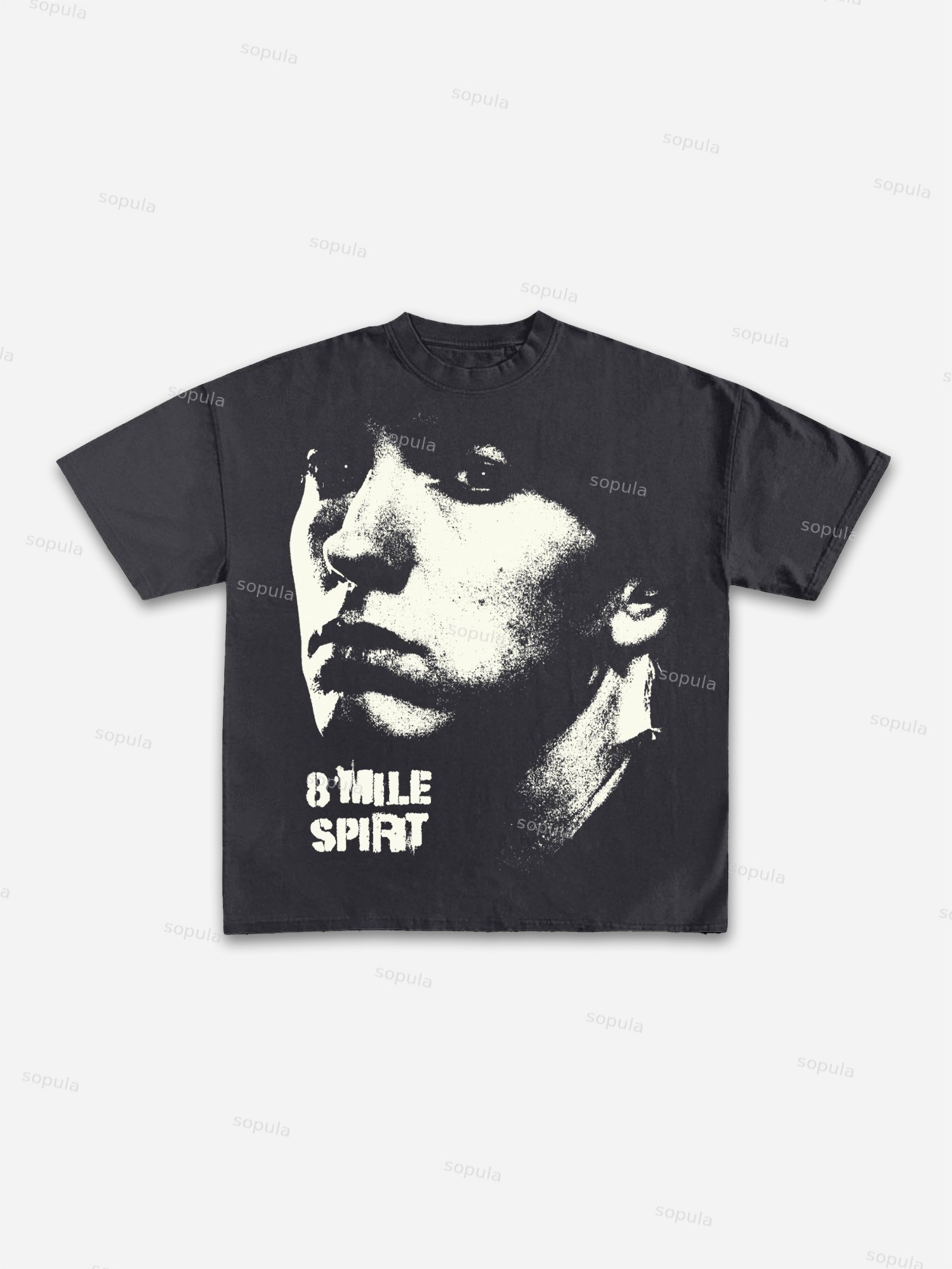 Sopula 8 Mile Spirit Vintage Portrait Graphic Cotton T-shirt