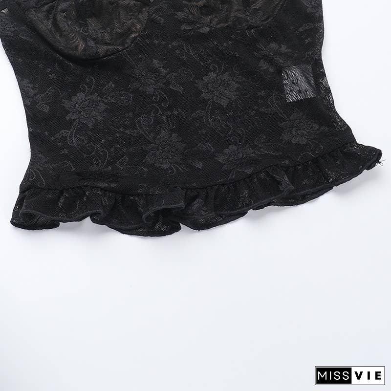 Sexy Lace Tank Top & Fitted Skirt Set