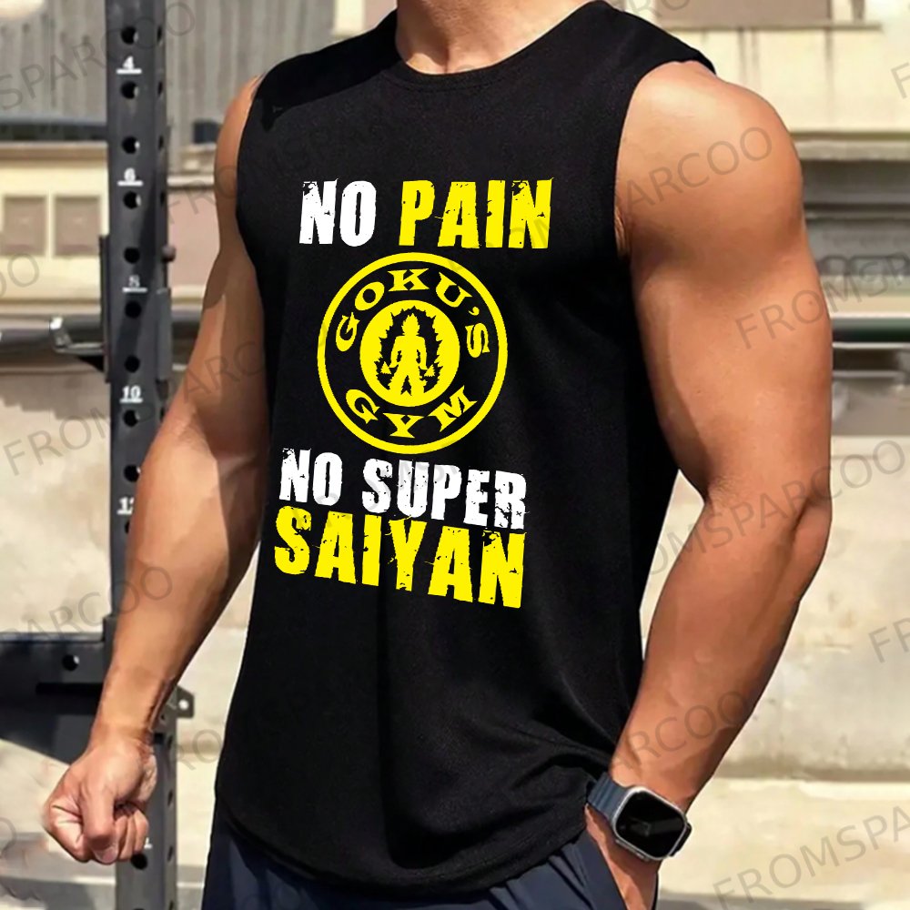 Unisex Dragon Ball Anime Motivational Slogan Printed Fitness Tank Top