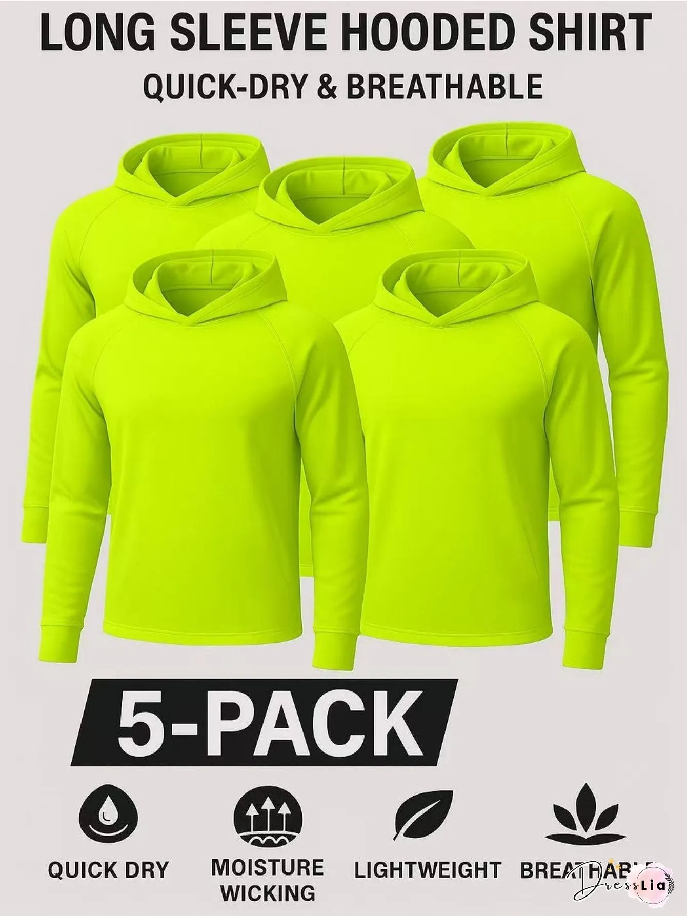 Performance Quick-Dry Hooded Shirts Lightweight Breathable Moisture-Wicking Activewear 5