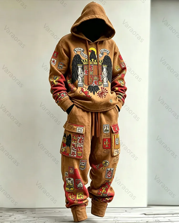 Men's Fashion Embroidered Hoodie and Pants Two-Piece Set2292