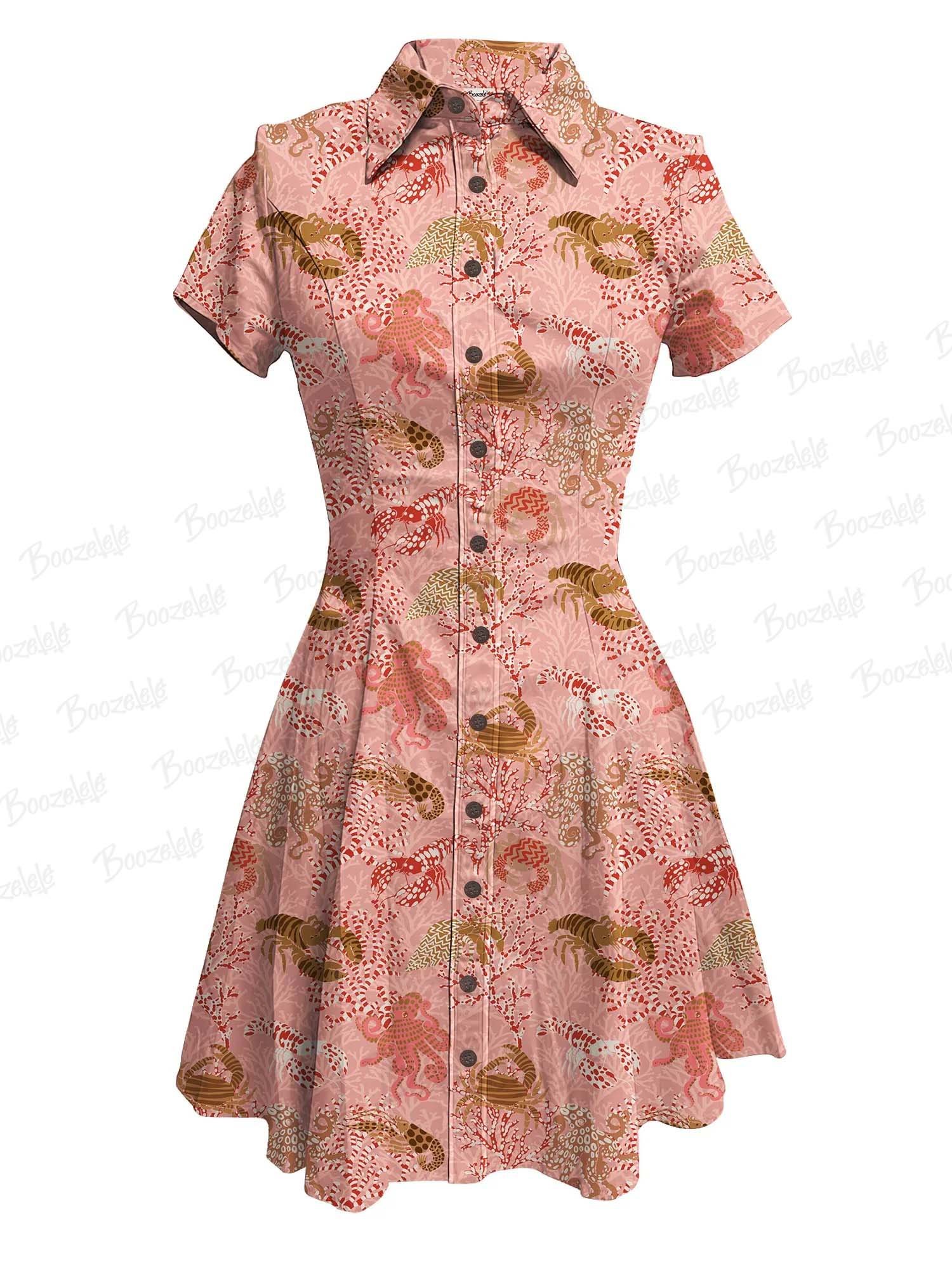 【Annick X Boozelele】Vibrant Coral Reef - 100% Cotton Dress