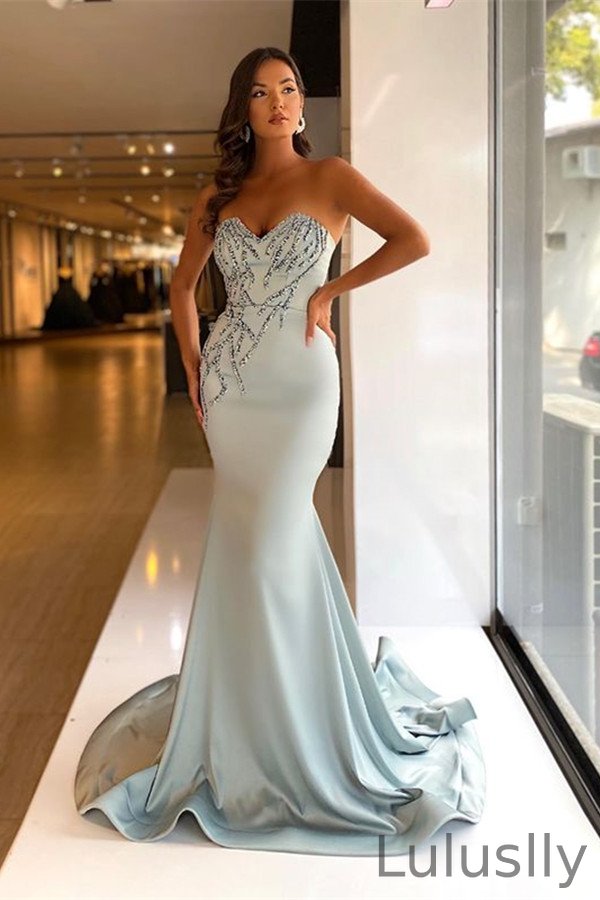 Luluslly Sweetheart Beadings Mermaid Evening Dress Long On Sale