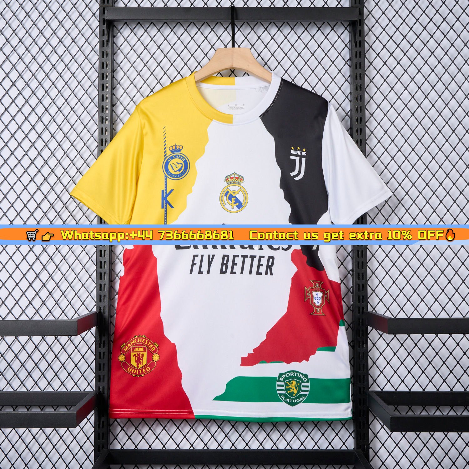 Cristiano Ronaldo Career Commemorative Jersey Real Madrid Manchester United Juventus Portugal Al Nassr Sporting CP - Fans Version