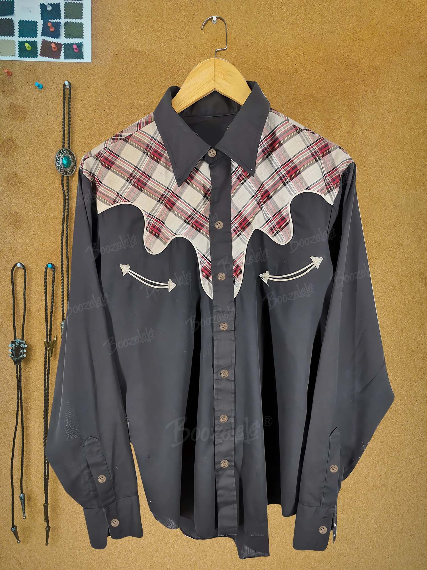 Western Plaid Cowboy - 100% Cotton Long Sleeves Shirt