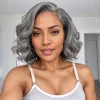 Salt & Pepper Body Wave Glueless Bob Wig