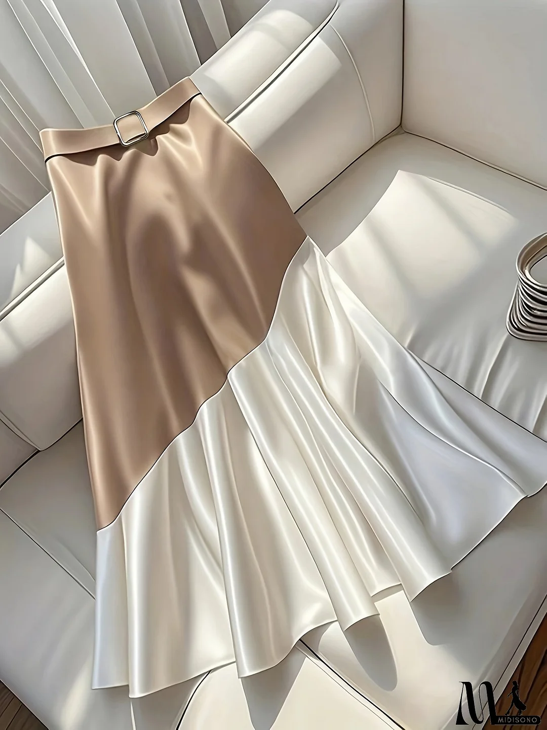 Women‘s Elegant Summer Skirt with Adjustable Waist Tie - High-Waisted, Flowing Design, Solid Color, Perfect for Casual or Formal Occasions, Casual Attire | Elegant Skirt | Smooth Texture, Elegant Skirt For Women/church, Skirt For Women On, Purple Skirt