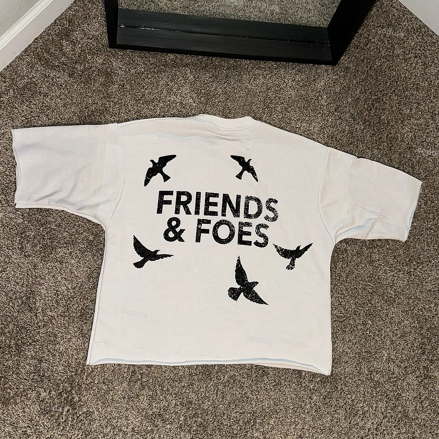 Sopula Friends And Foes Graphic Short Cropped T-Shirt