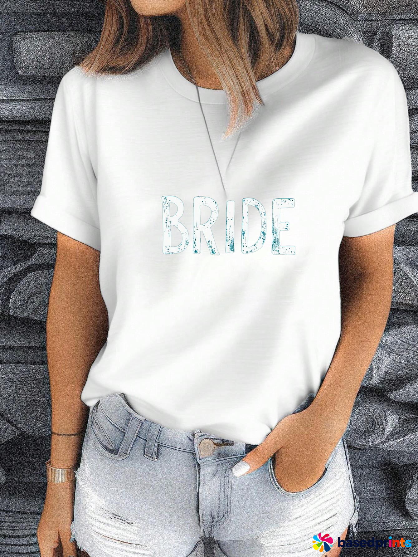 White Bride T-Shirt Women Casual Short Sleeve Tops