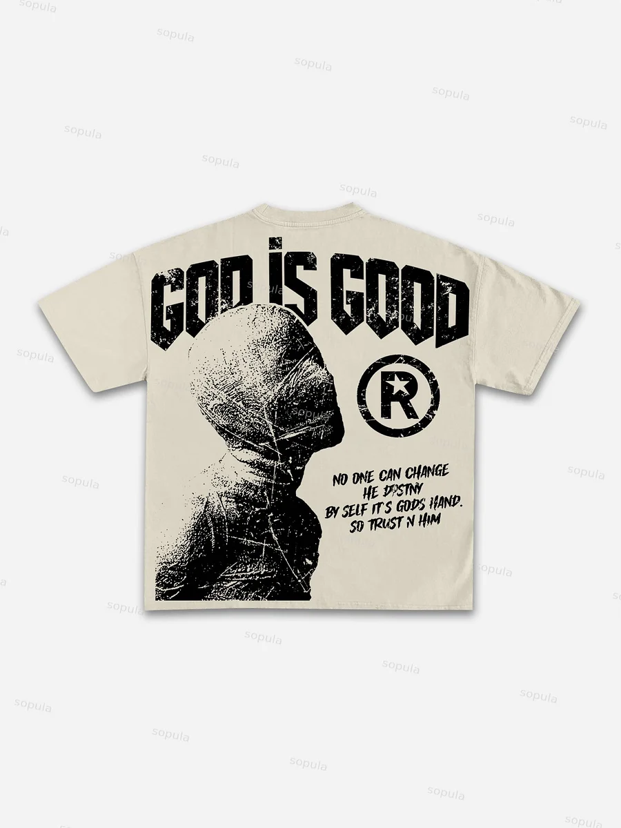 God Is Good-Vintage Destiny Mummy Graphic Cotton T-Shirt