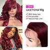 Fascinating Brazilian Long Hair Water Wave Wigs | Wine Red Wig