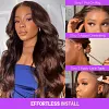 Chocolate Brown Glueless Wigs Loose Water Wave Wig