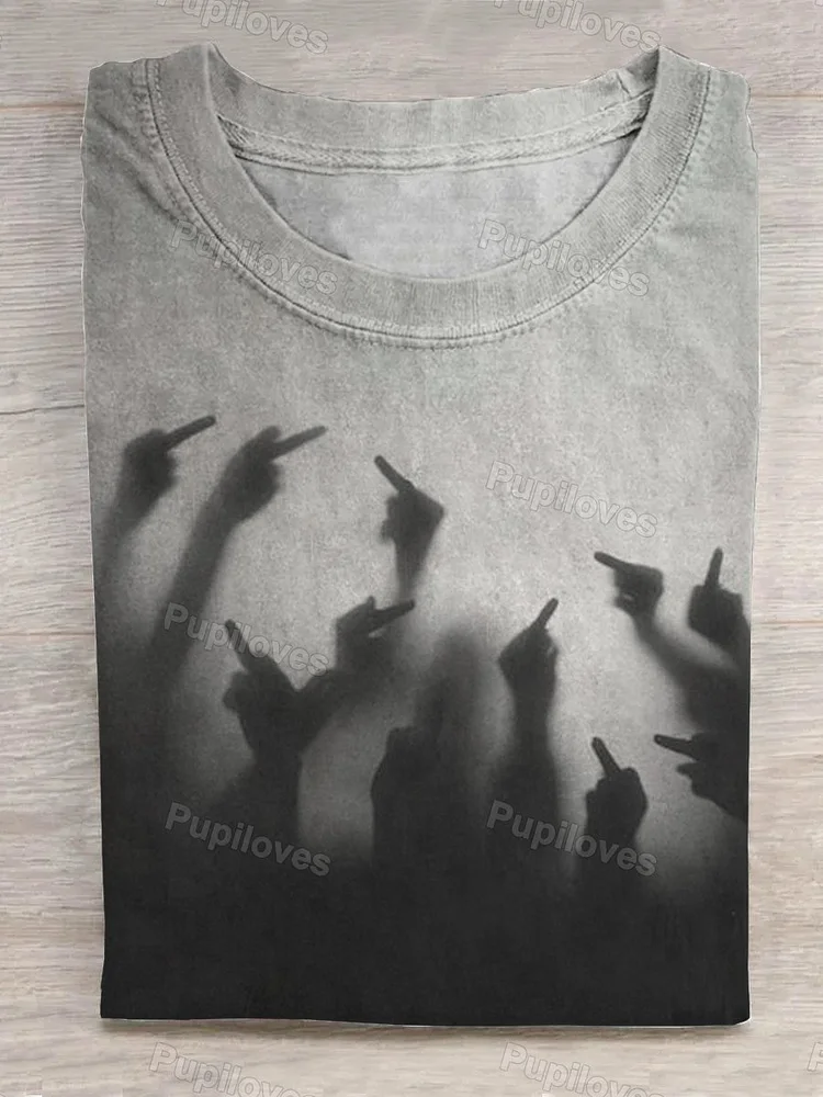 Pupiloves Pupiloves  Reflection of Many People Giving Middle Fingers T-shirt