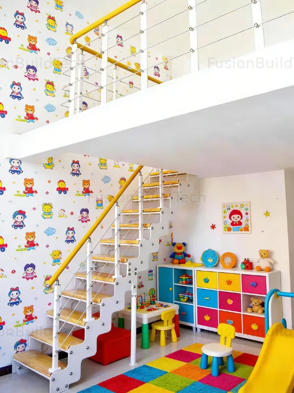 Civil Steel Stairs-stringer staircase(Straight staircase)