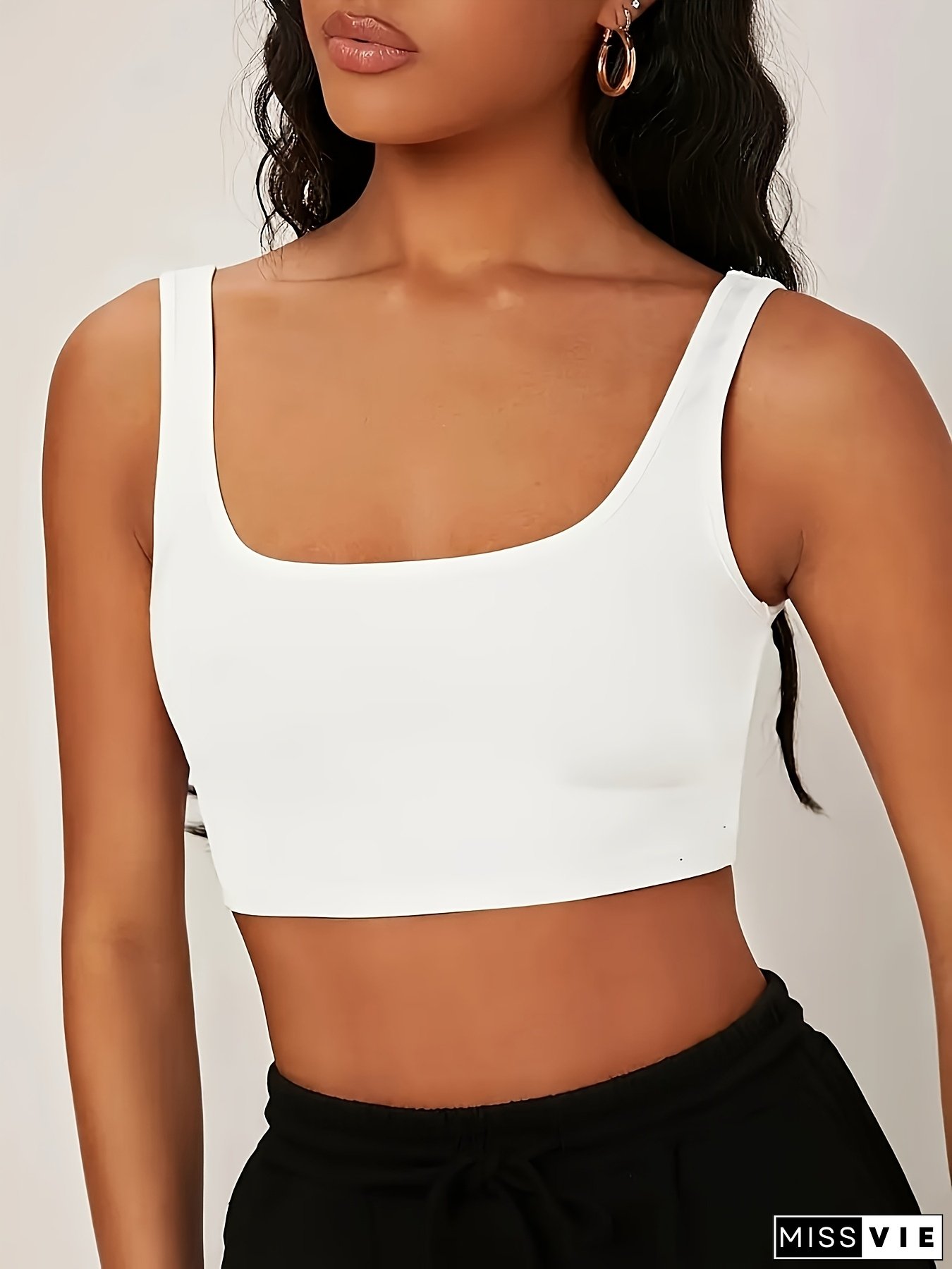 Women's Sporty Square Neck Crop Top - Breathable Semi-Sheer Sleeveless Workout Shirt For Running, Gym & Casual Wear, Machine Washable Short Sleeve Athletic Tank, Spring Summer Fall Essential, Gym Apparel, Semitransparent Material, Comfortable Fit