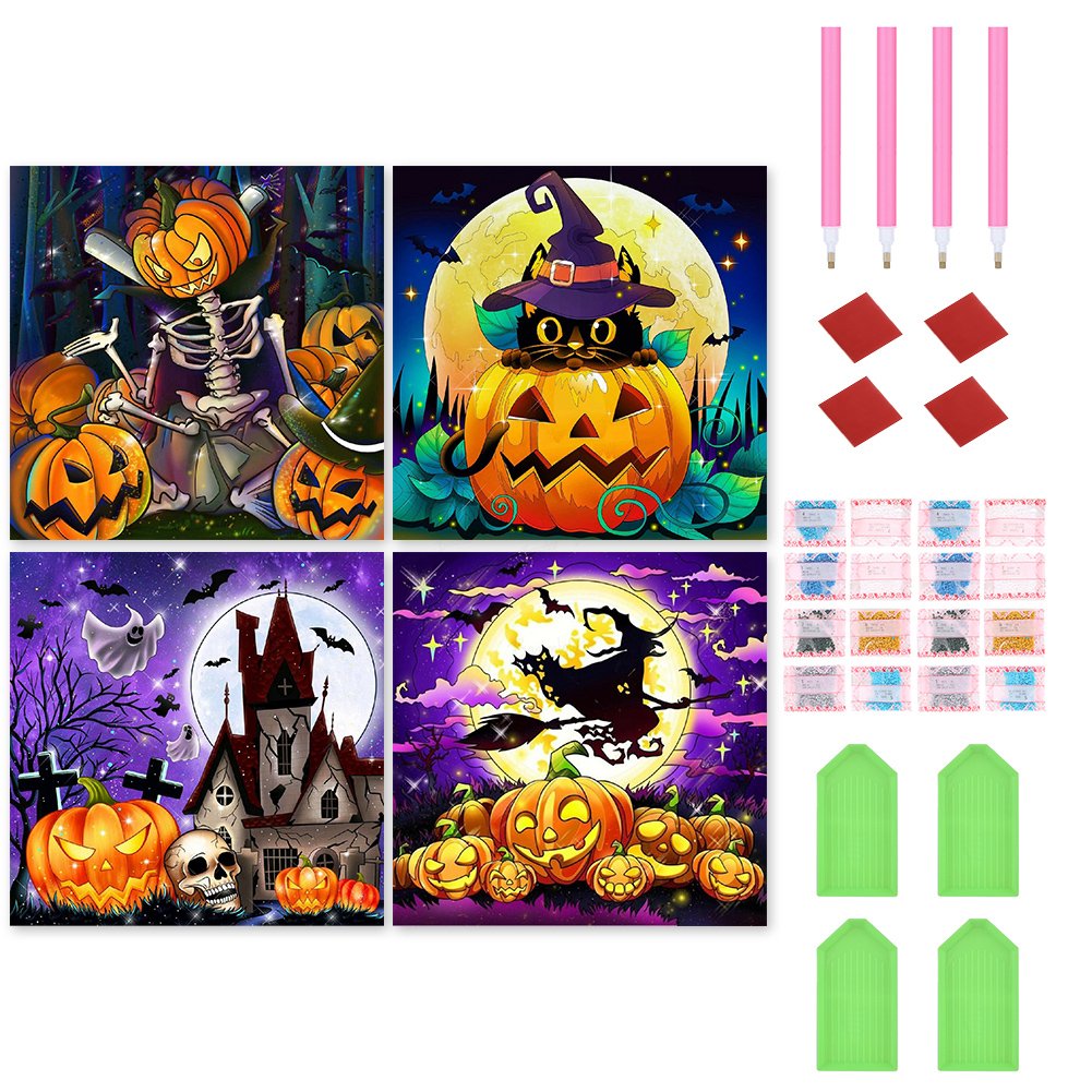 4pcs Diamond Painting Set - halloween (30*30CM)  James Yang