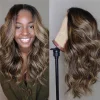 Black Mixed Brown Brazilian Water Wave Wig