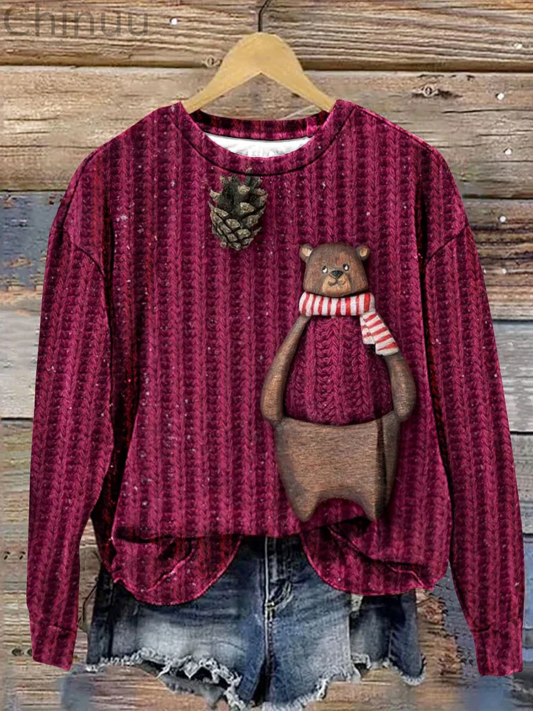 Women's Cute Animal Print Casual Sweatshirt