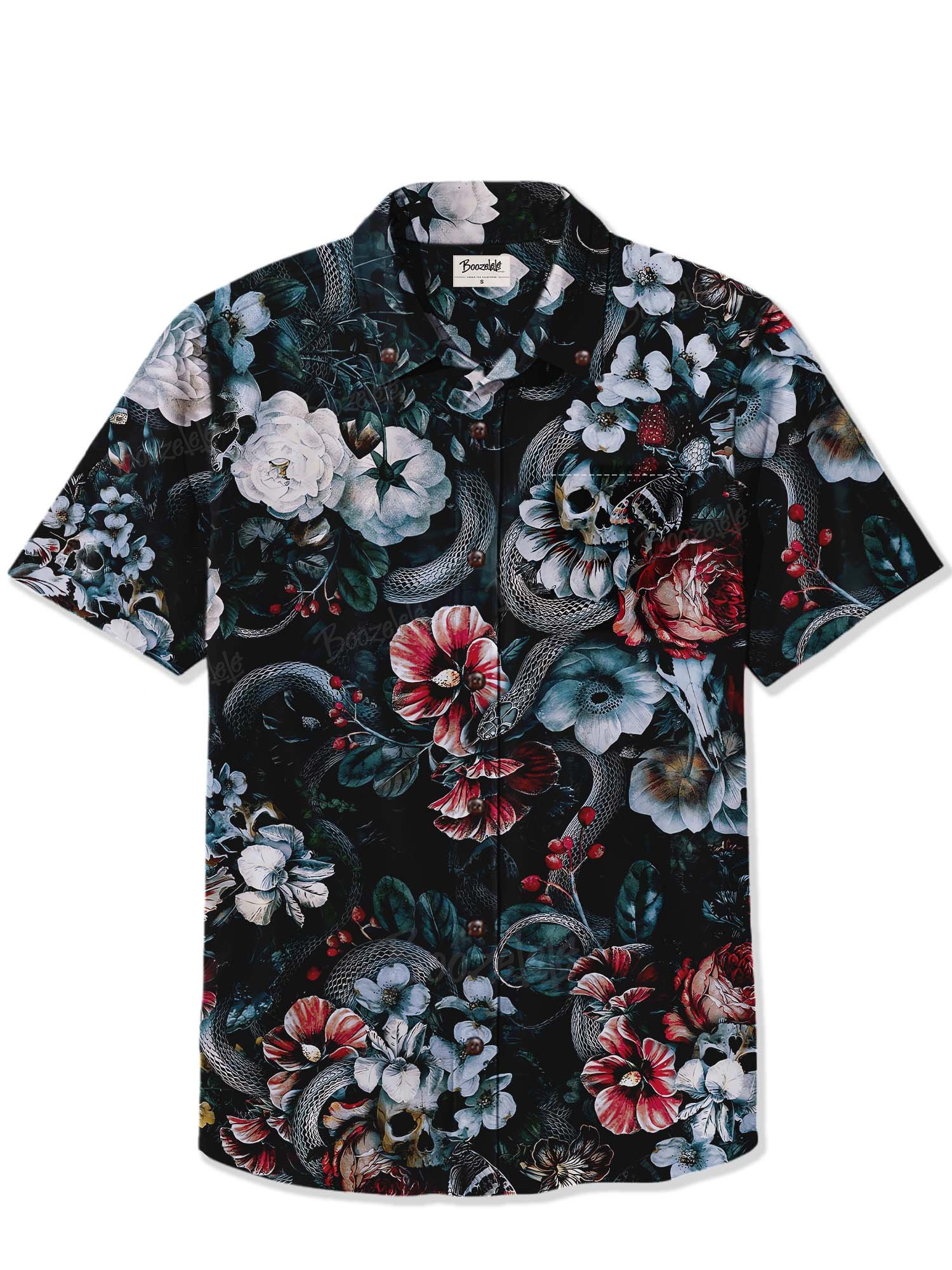 Floral Skull And Snake - 100% Cotton Shirt