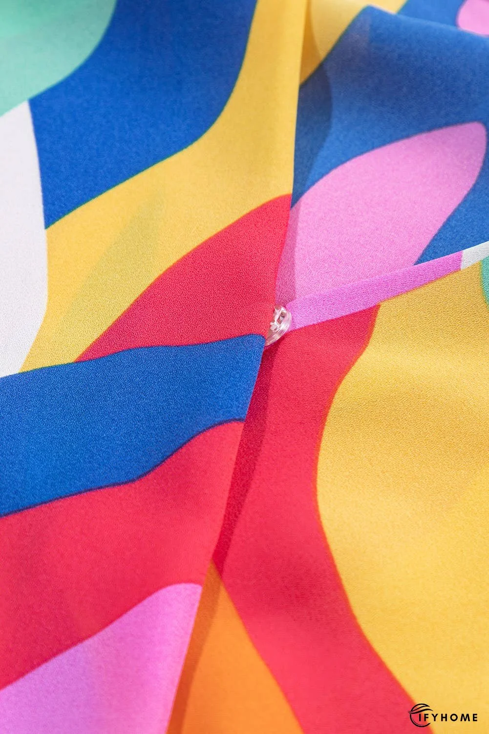 Abstract Printed Belted Puff Sleeve Mini Dress | IFYHOME