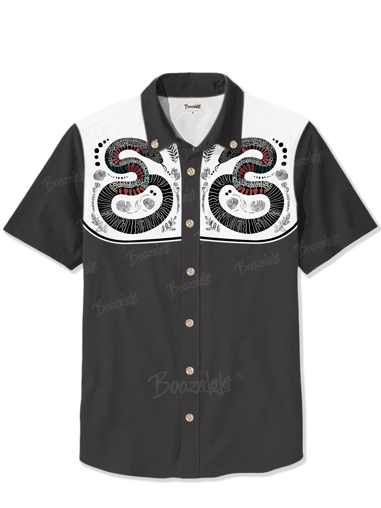 Retro Snake Plant Pattern - 100% Cotton Shirt