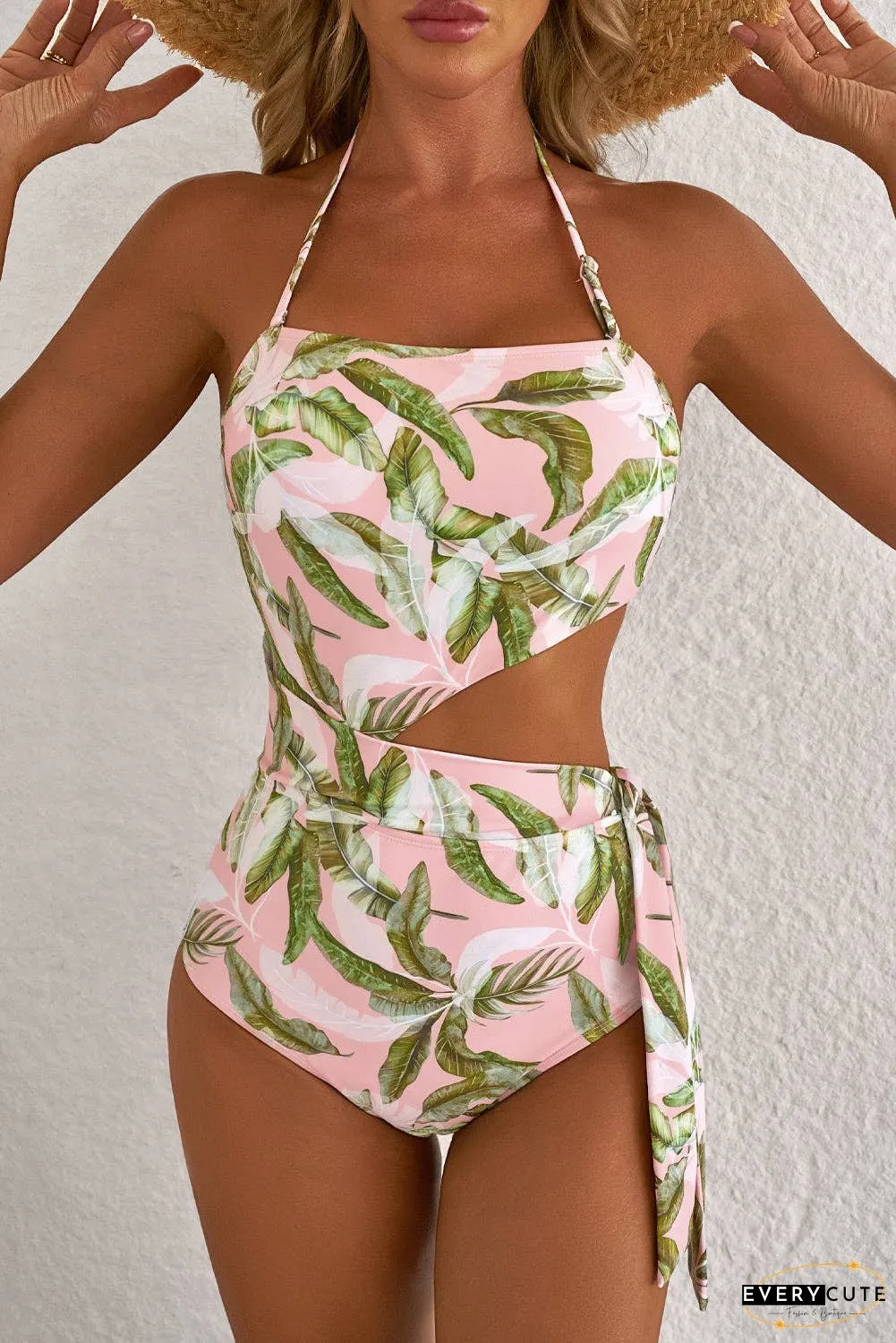 Tropical Halter One Piece Swimwear
