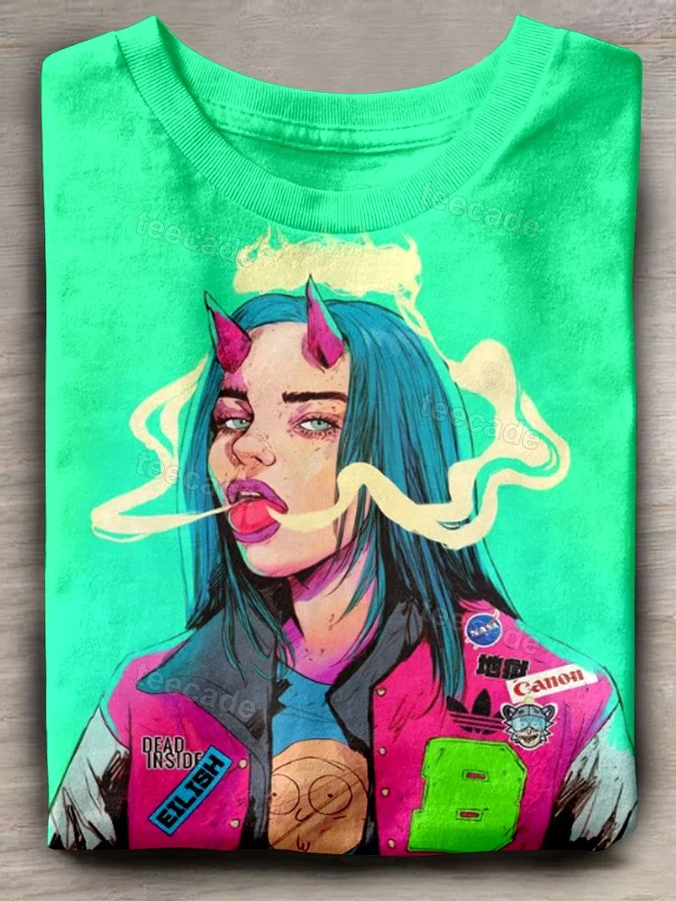 Teecade Billie Eilish Singer Art Print T-shirt