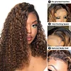 Black Mixed Brown Brazilian Water Wave Curly Wig