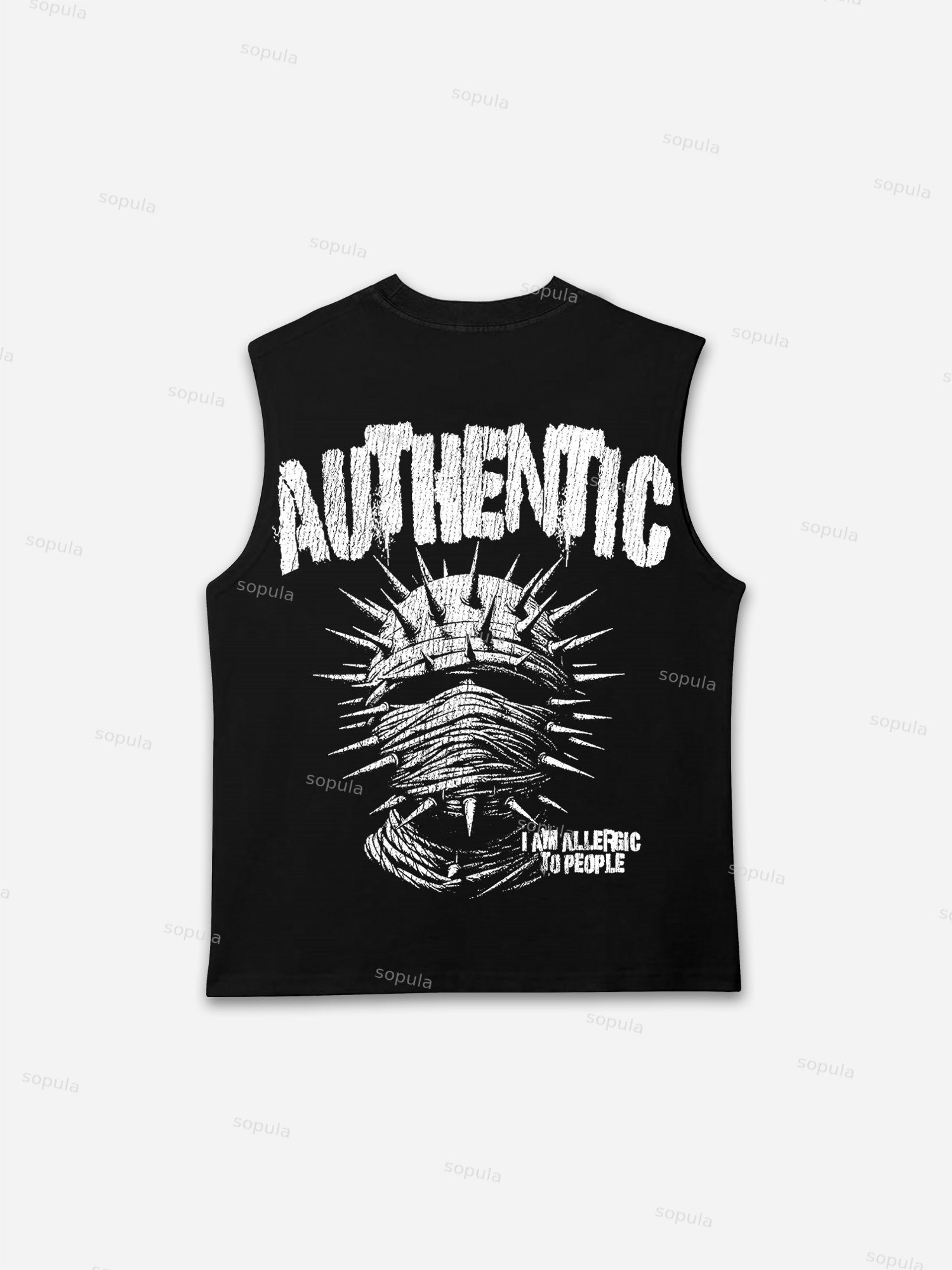Spiked Mask Graphic Print Tank Top