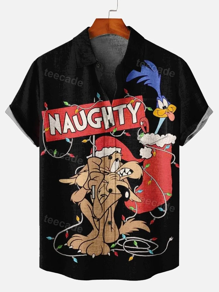 Teecade Teecade Fun Christmas Naughty Art Print Shirt