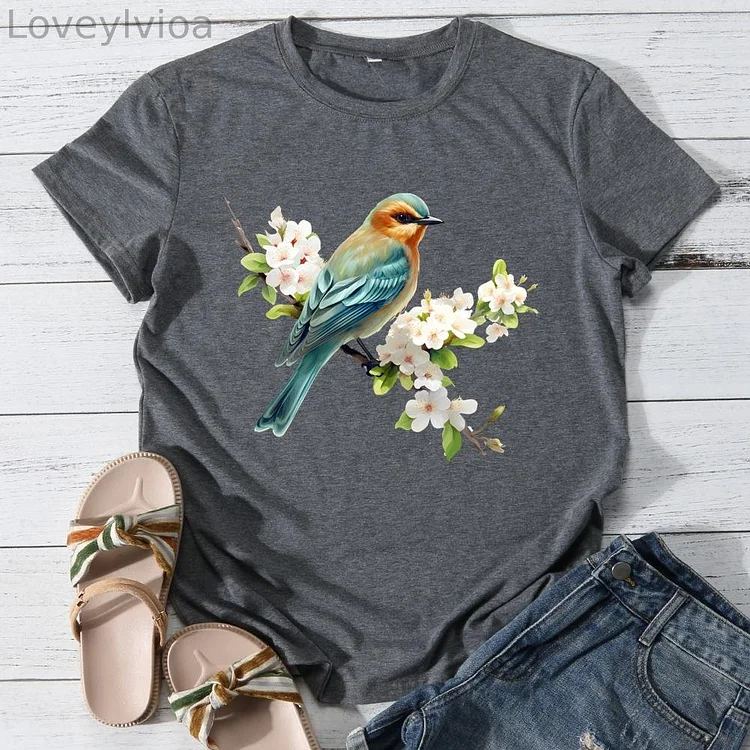 Nature animal bird Round Neck T-shirt-0025938