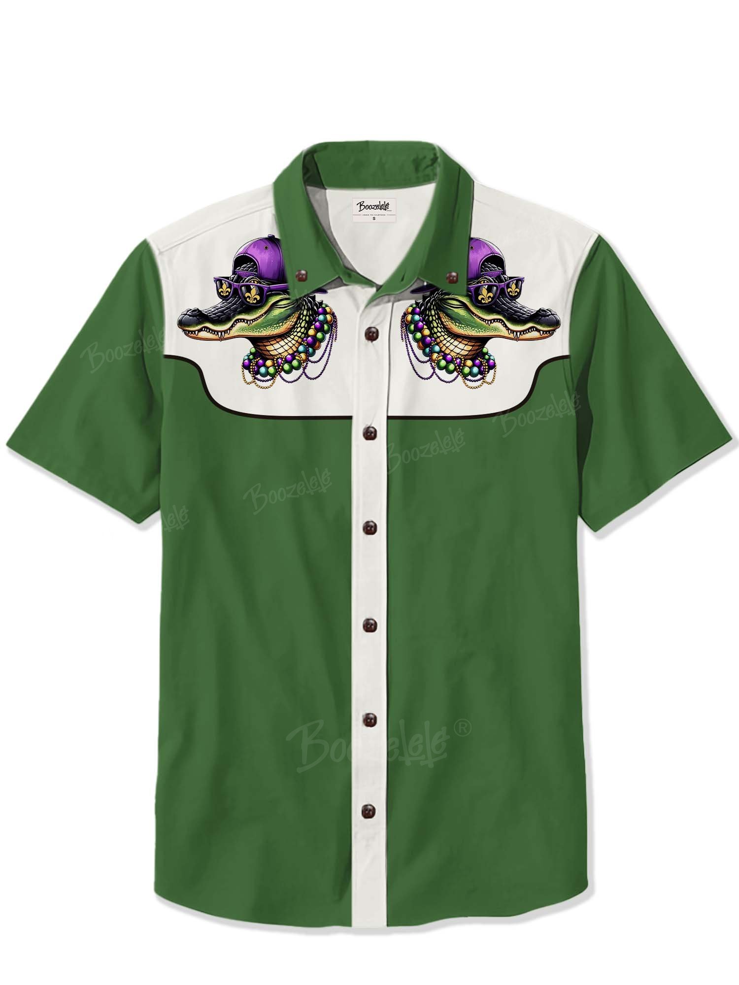 Mardi Gras Crocodile With Hat - 100% Cotton Shirt