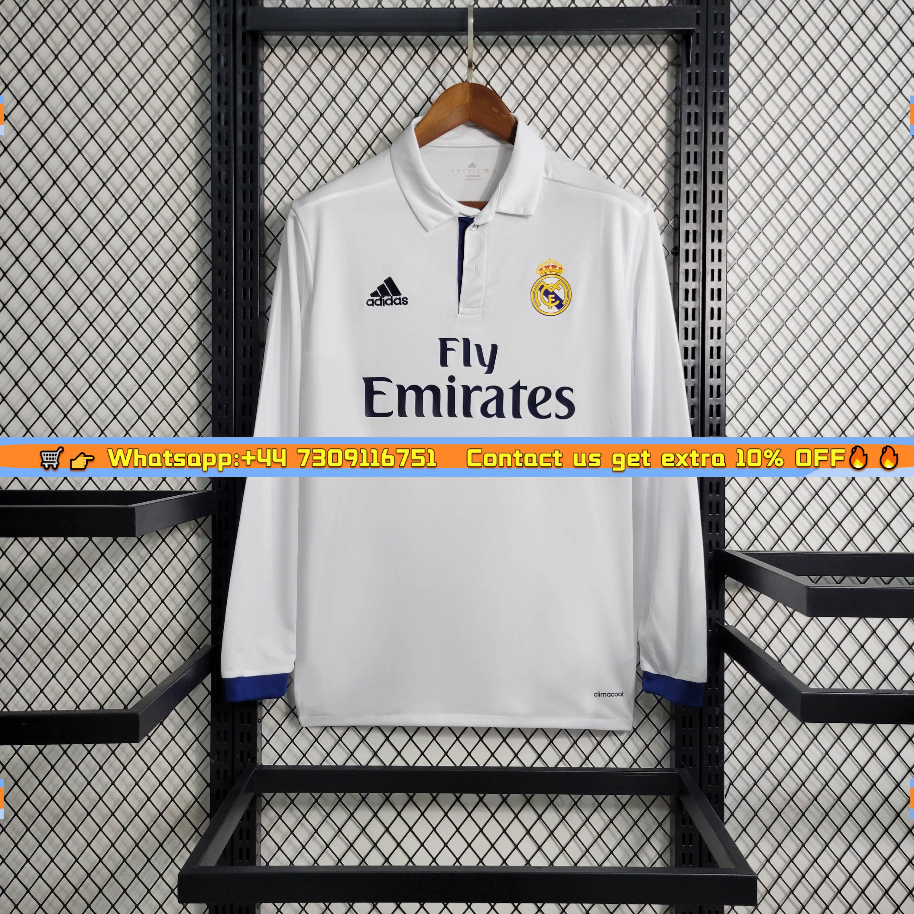 Retro Real Madrid 16-17 Home Long Sleeve Jersey