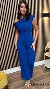 Nisha Cobalt Blue Sleeveless Cowl Neck Jumpsuit