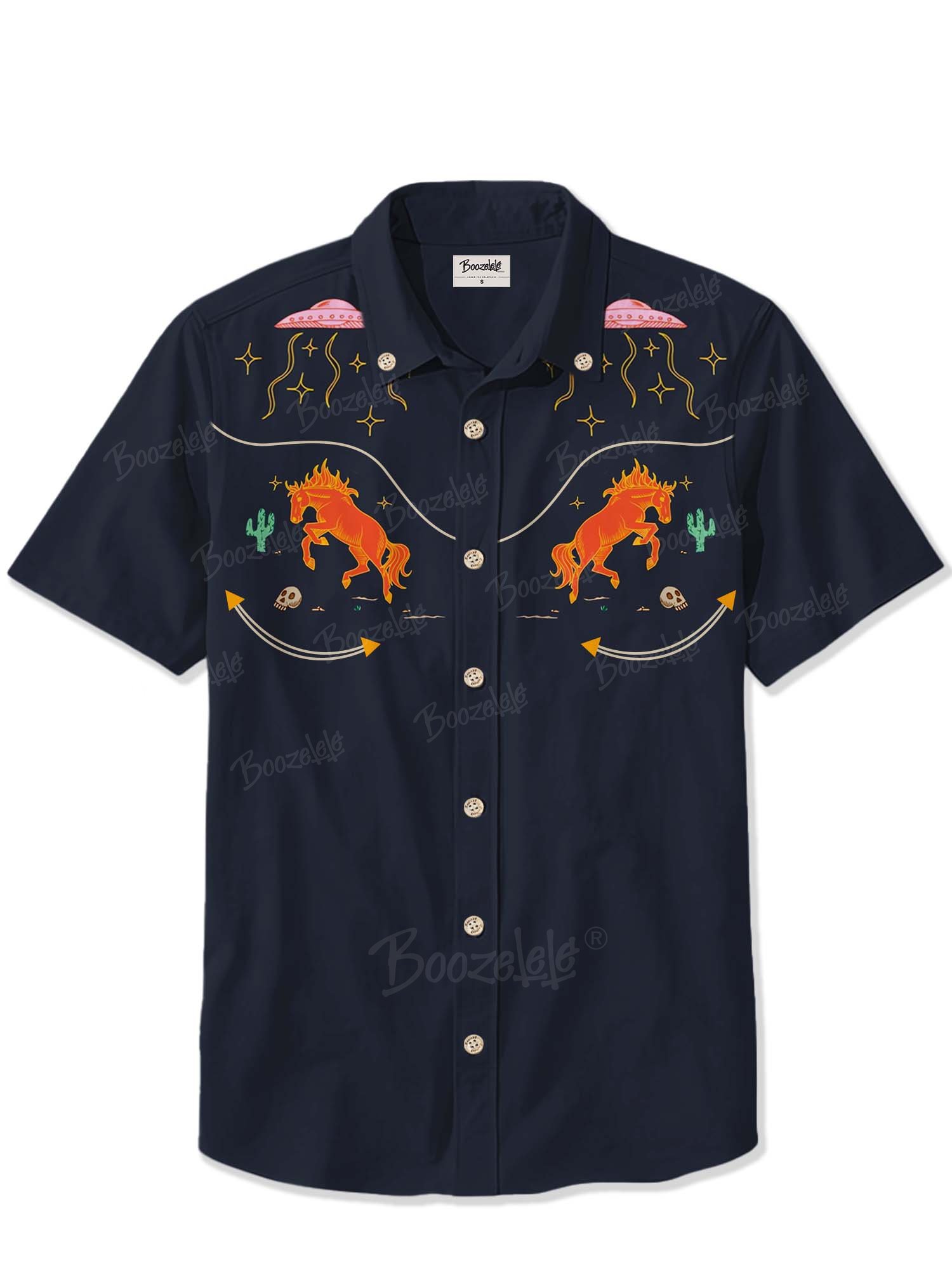 Western UFO And Horse - 100% Cotton Shirt