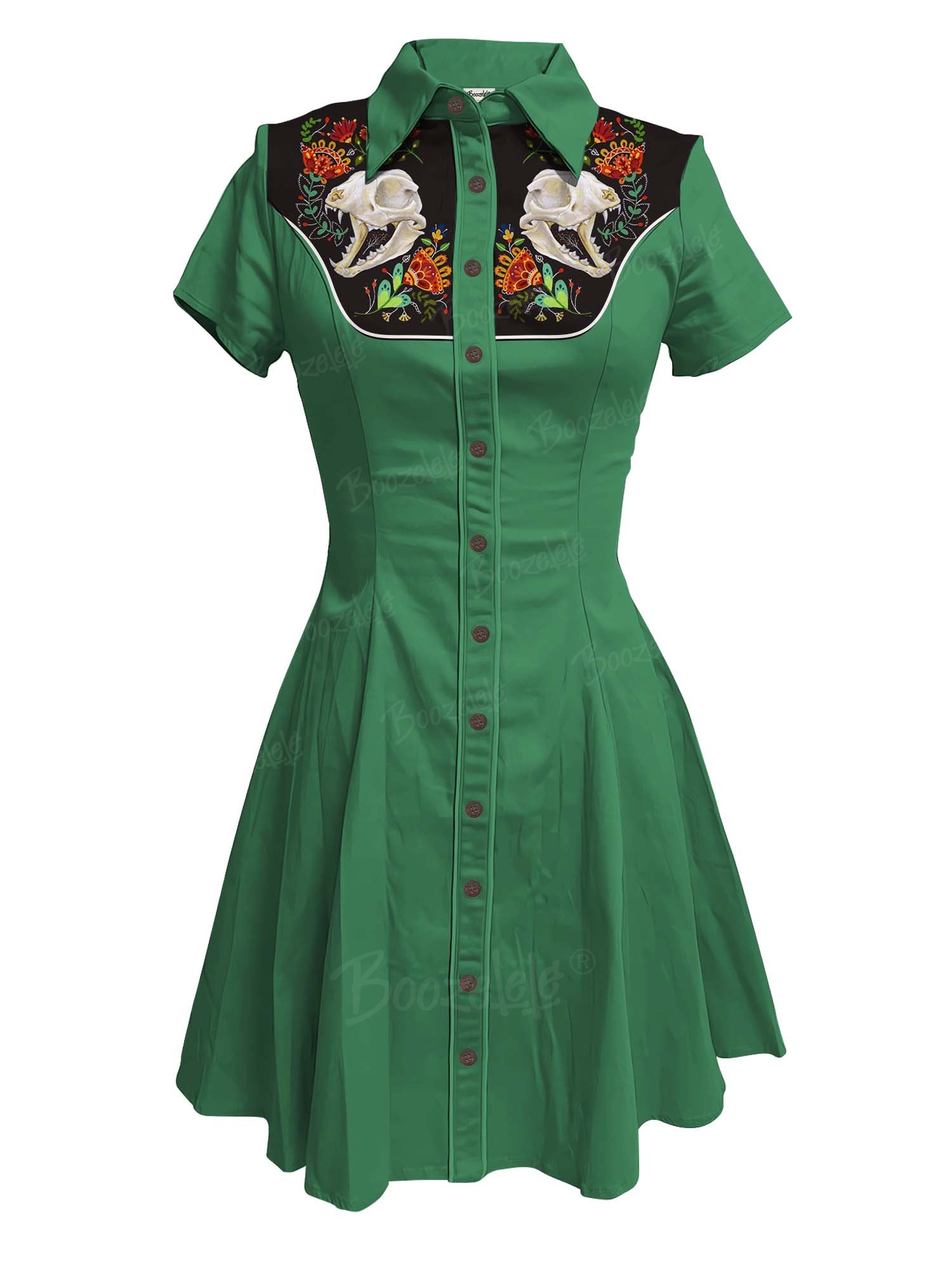 Skull And Flower - 100% Cotton Dress